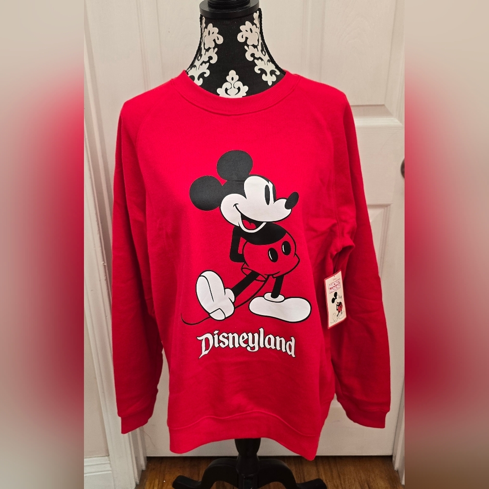 Disney UNISEX Red Mickey Mouse Sweatshirt NWT  Picture shown is a size Large